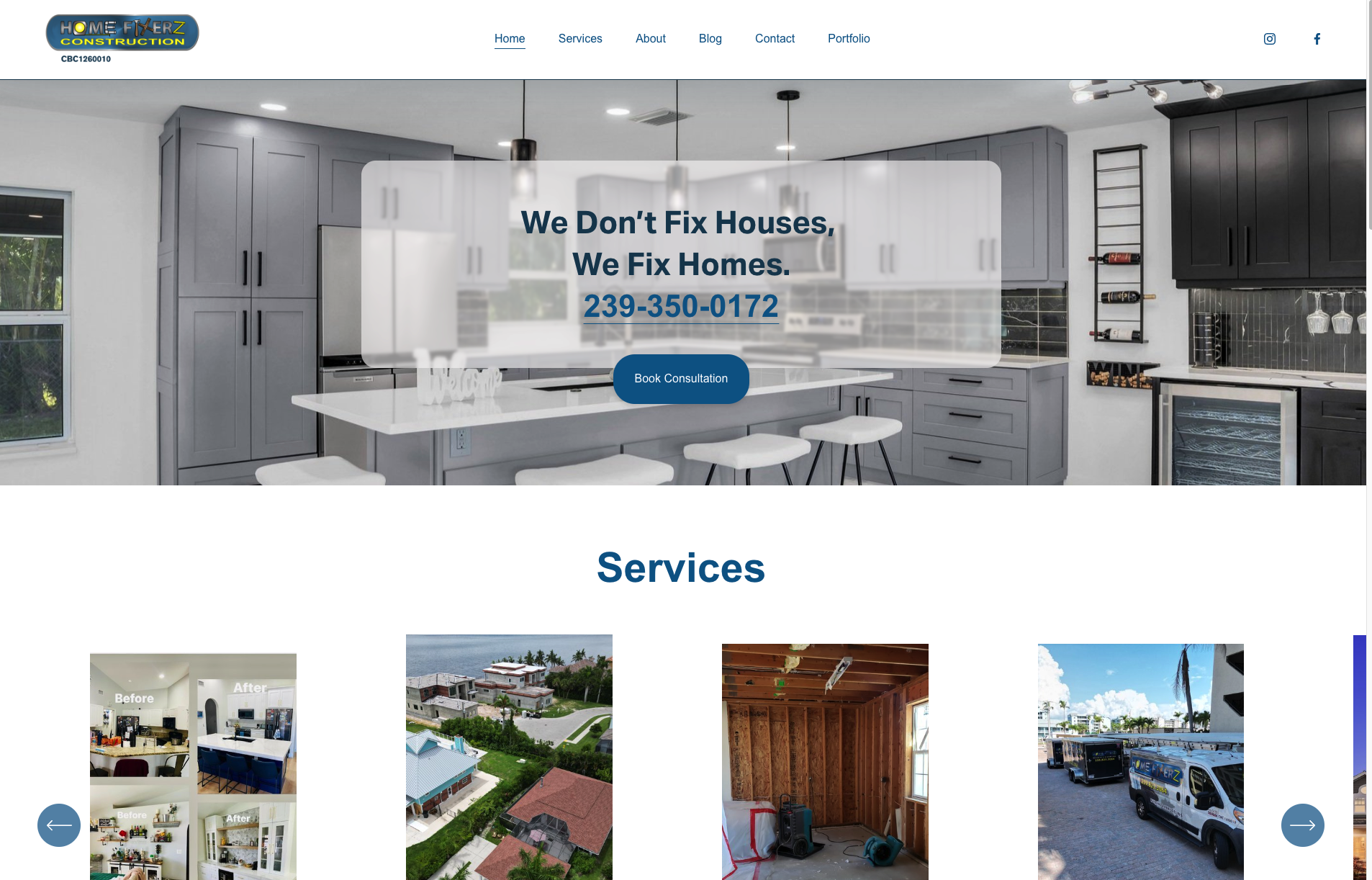 Home Fixerz website homepage
